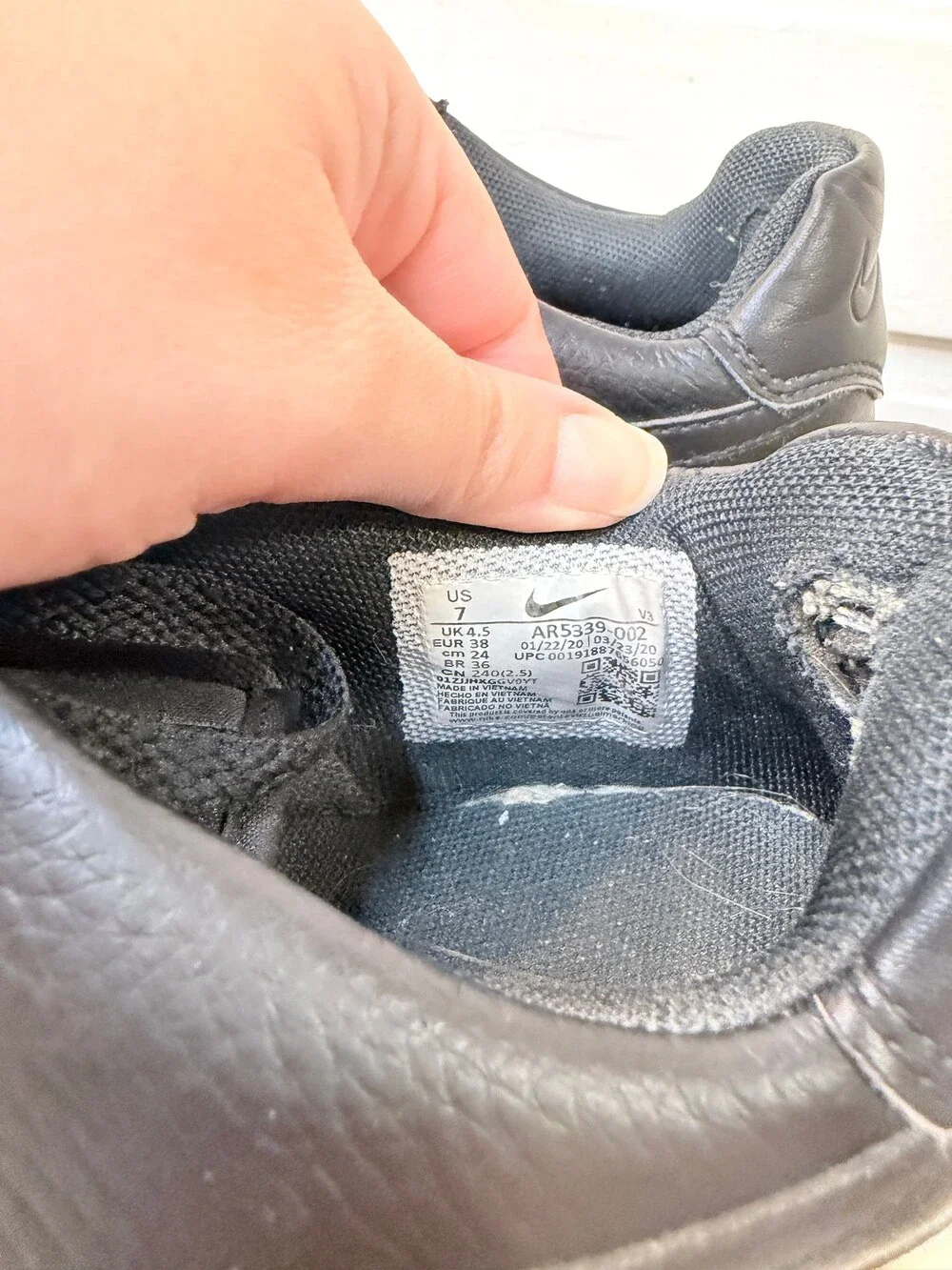 Nike AF-1 Black Sneakers Women's Size 6.5
